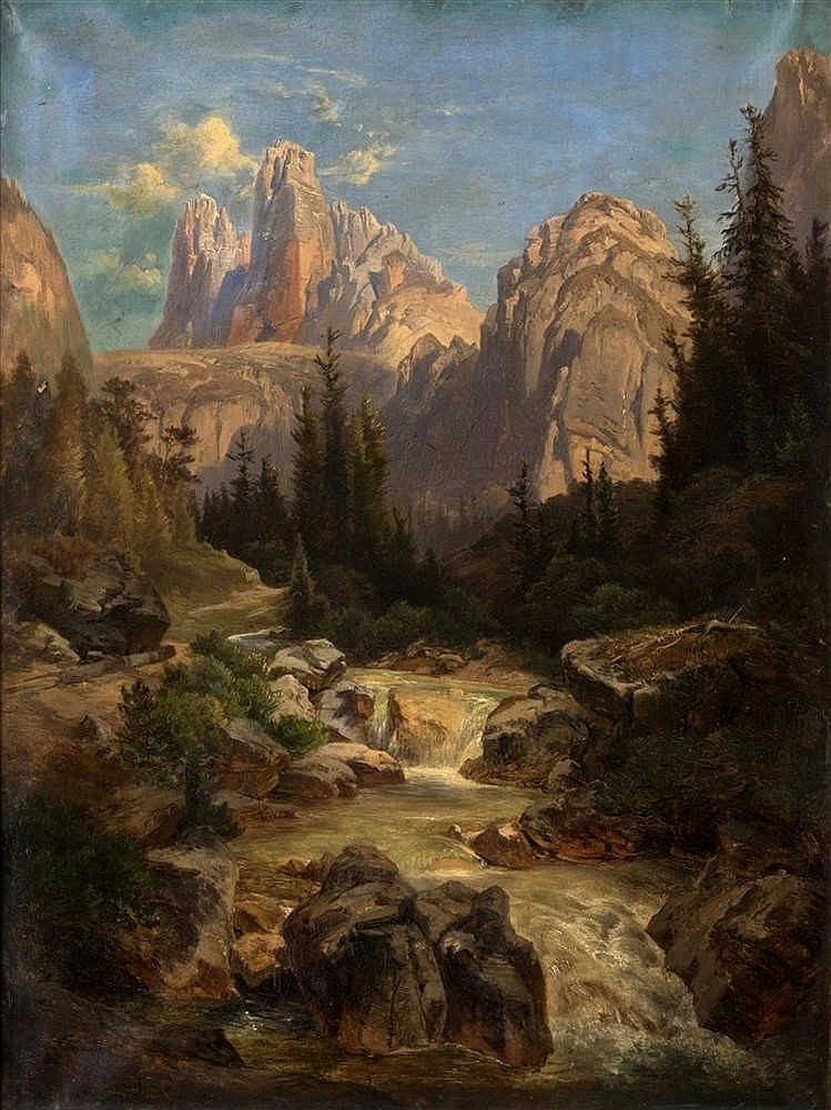Corsi d'acqua in un paesaggio montano